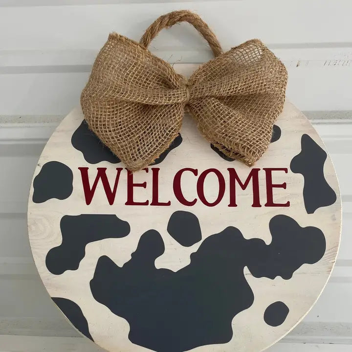 Cow Print Door Hanger