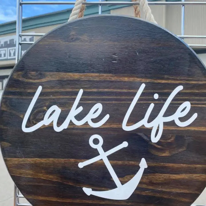 Lake Life Front Door Sign Wooden Door Hanger