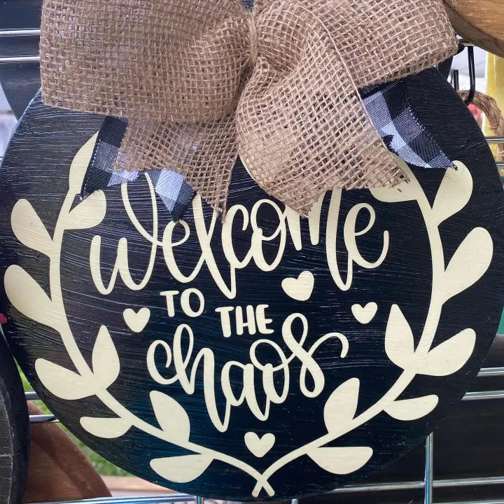 Welcome Cow Print Sign