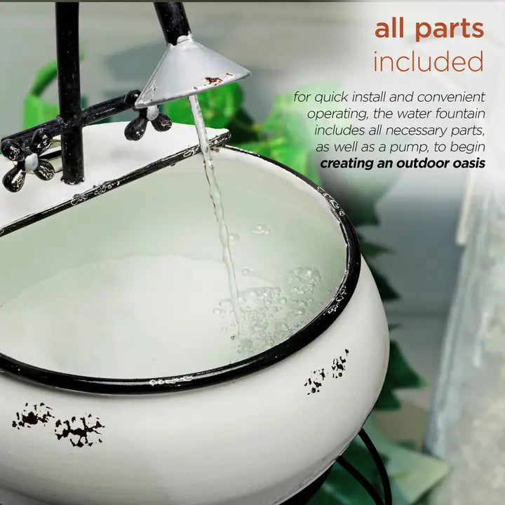 Alpine Corporation Outdoor Vintage Sink Fountain and Stand