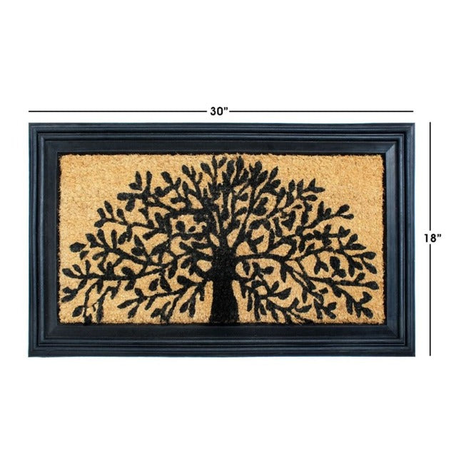 Moulded Tree Design Rubber Coir Doormat