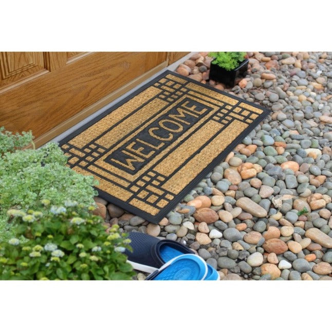 Moulded Rubber Coir Welcome Doormat