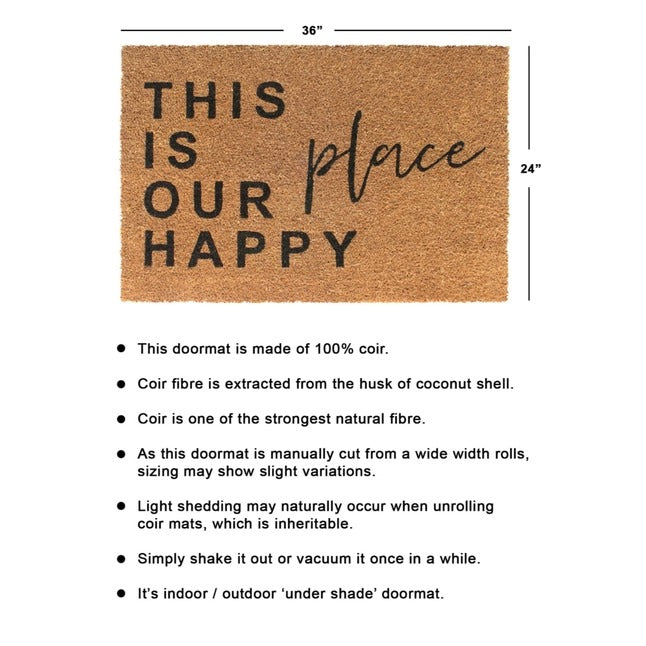 Black This Is Our Happy Place Doormat