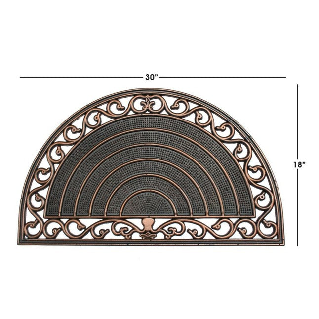 Sunrise Trellis Half-Rd Rubber Doormat