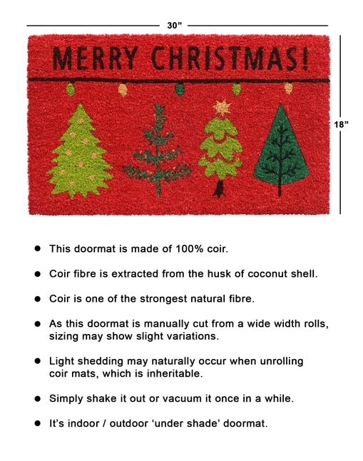 Multi Xmas Tree Merry Christmas Doormat