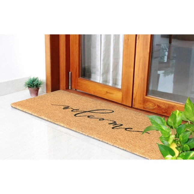 Black Scripty Welcome Doormat