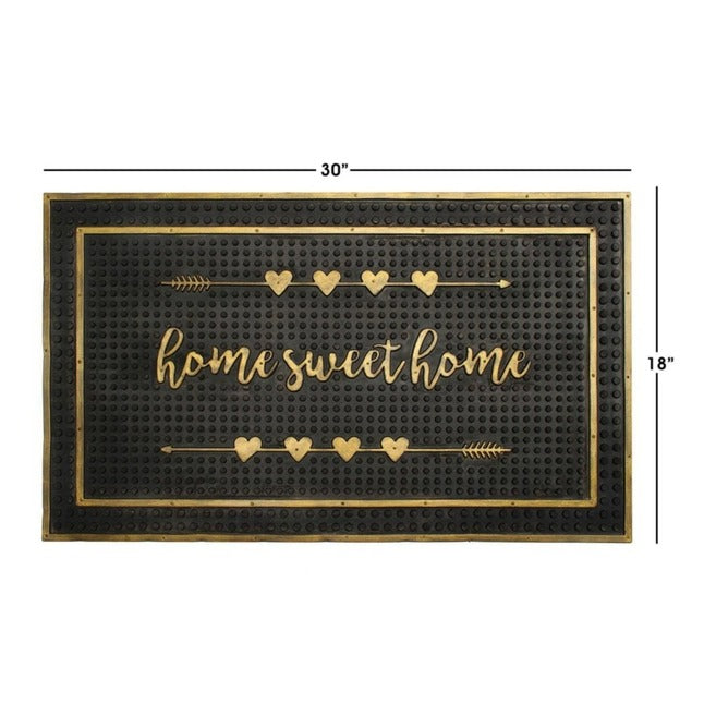 Home Sweet Home Hearts Rubber Doormat