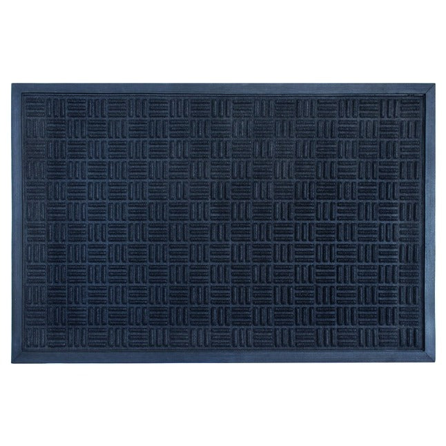 Black Moulded Rubber Patterned Doormat