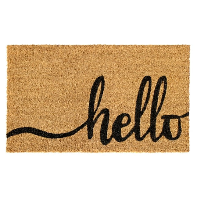 Black Natural Hello Doormat