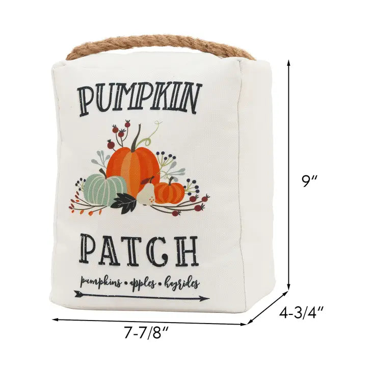 Pumpkin Patch Door Stop with Rope Handle