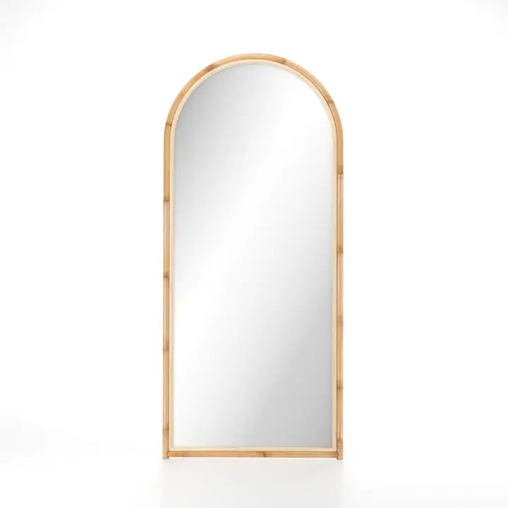 Full-Length Mirror, Rattan Floor Length Leaning Arch Mirror