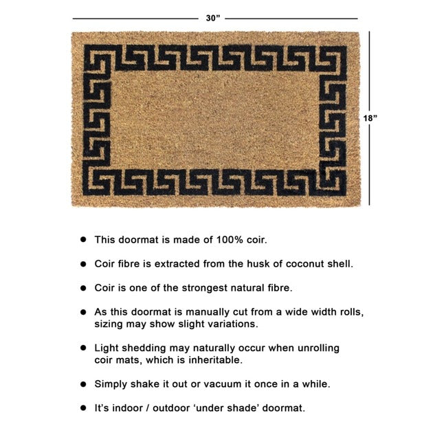 Black Greekey Bordered Doormat