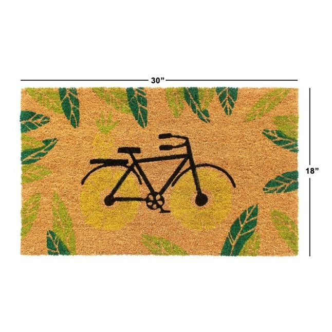 Yellow Tufted Bicycle Coir Doormat