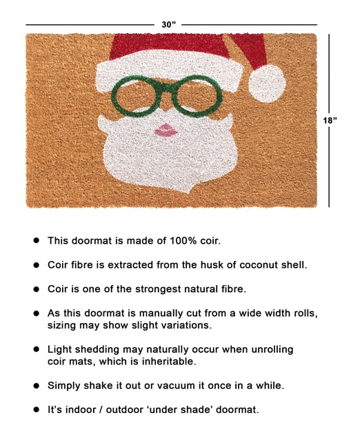 White Machine Tufted Santa Doormat