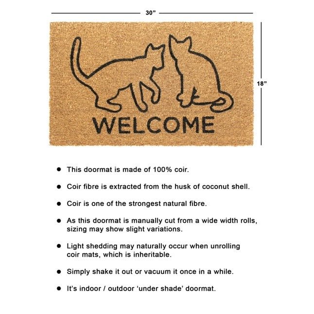 Black Welcome Cats Doormat