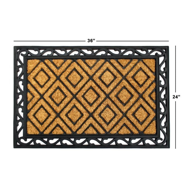 Moulded Rubber Coir Diamond Doormat