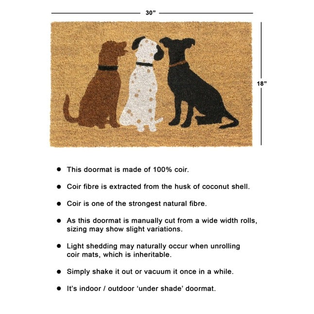 White Machine Tufted Dogs Doormat