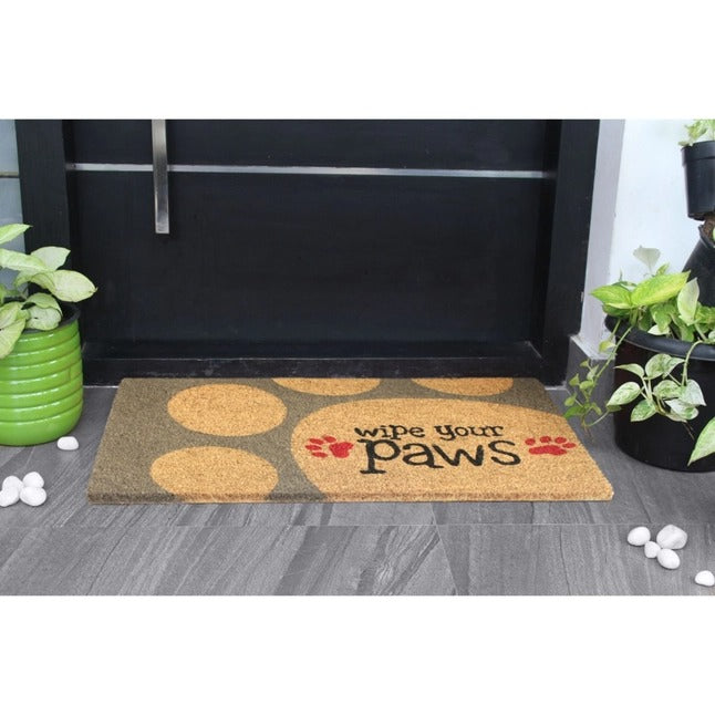 Red Tufted Wipe Your Paws Doormat