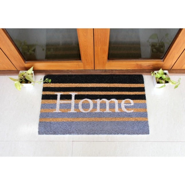 Gray Home Striped Coir Doormat