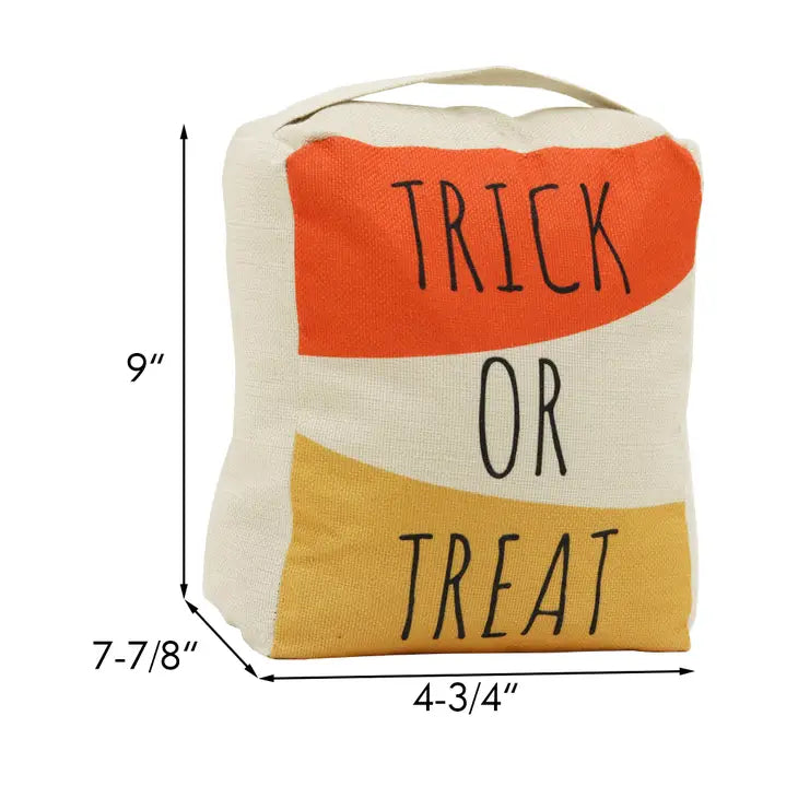 Weighted Fabric Door Stop with Handle -Trick or Treat