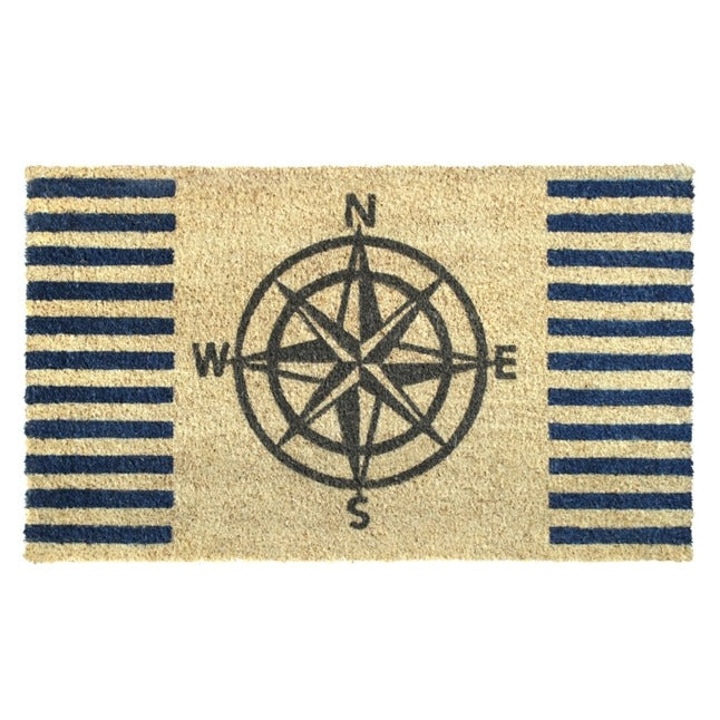 Gray Welcome Compass Doormat