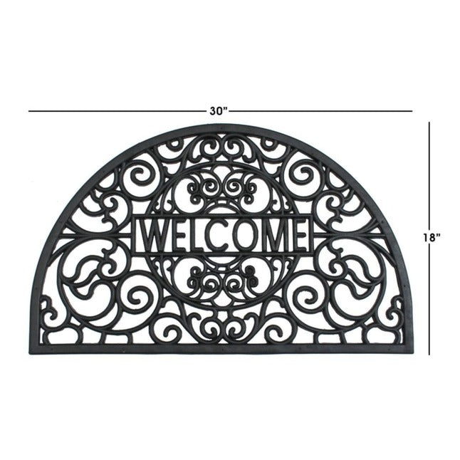 Mould Scroll Welcome Half-Rd Rubber Doormat