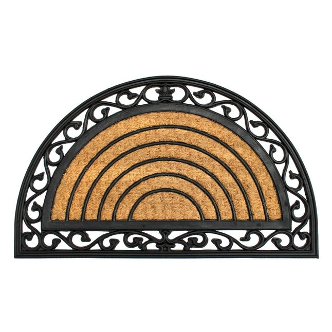 Moulded Rubber Coir Half-Rd Irongate Doormat