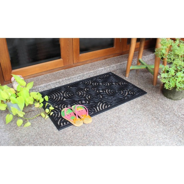 Moulded Circle Patterns Rubber Doormat