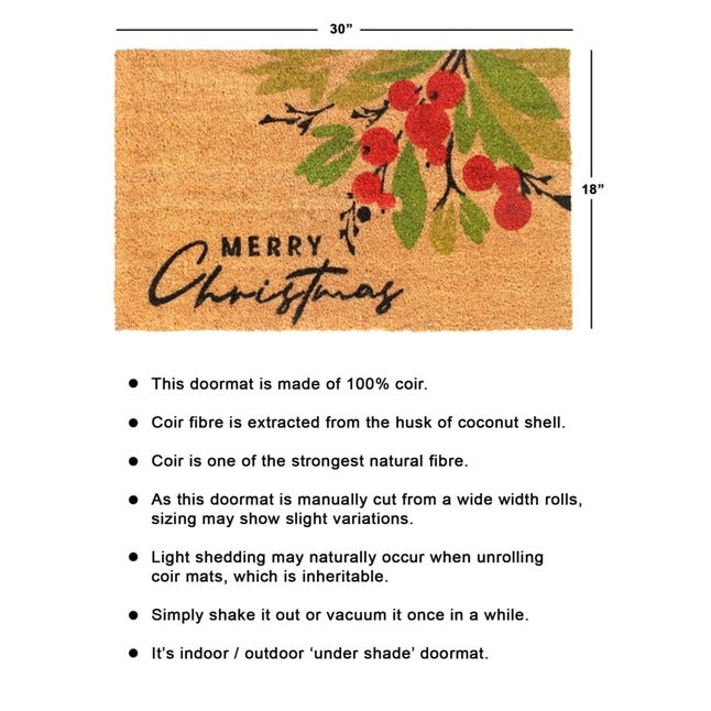 Red Holiday Merry Christmas Berry Area Rug