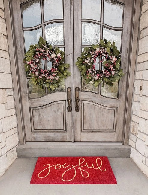 White Machine Tufted Joyful Doormat