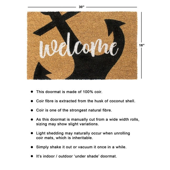 White Welcome Anchor Doormat