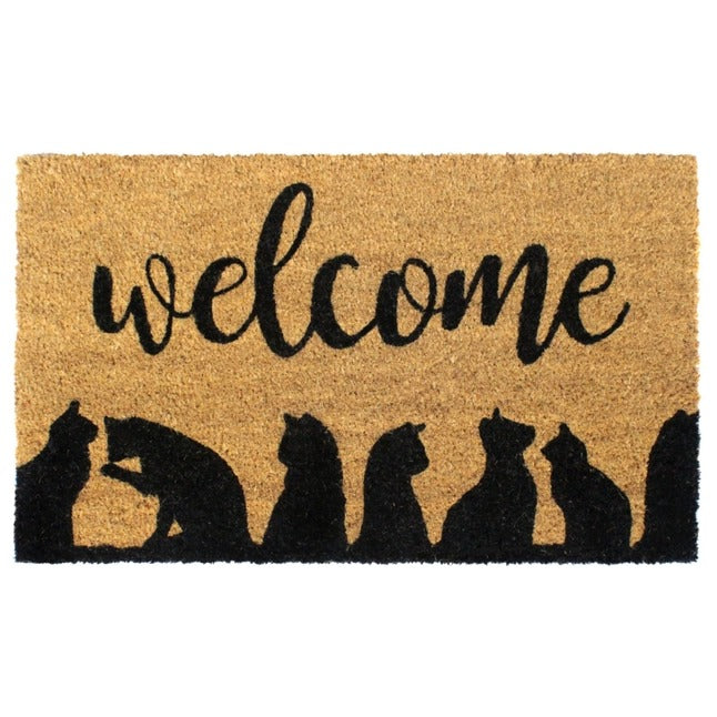 Black Welcome Cats Silhouette Doormat