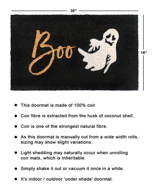 White Machine Tufted Boo Doormat