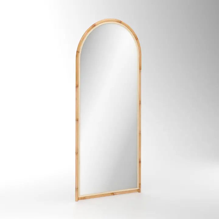 Full-Length Mirror, Rattan Floor Length Leaning Arch Mirror