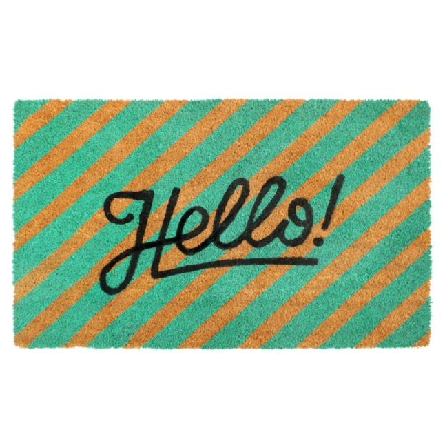 Green Ello Striped Coir Doormat