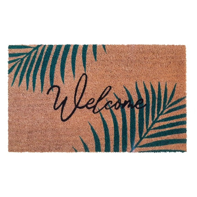 Welcome Palm Leaves Doormat