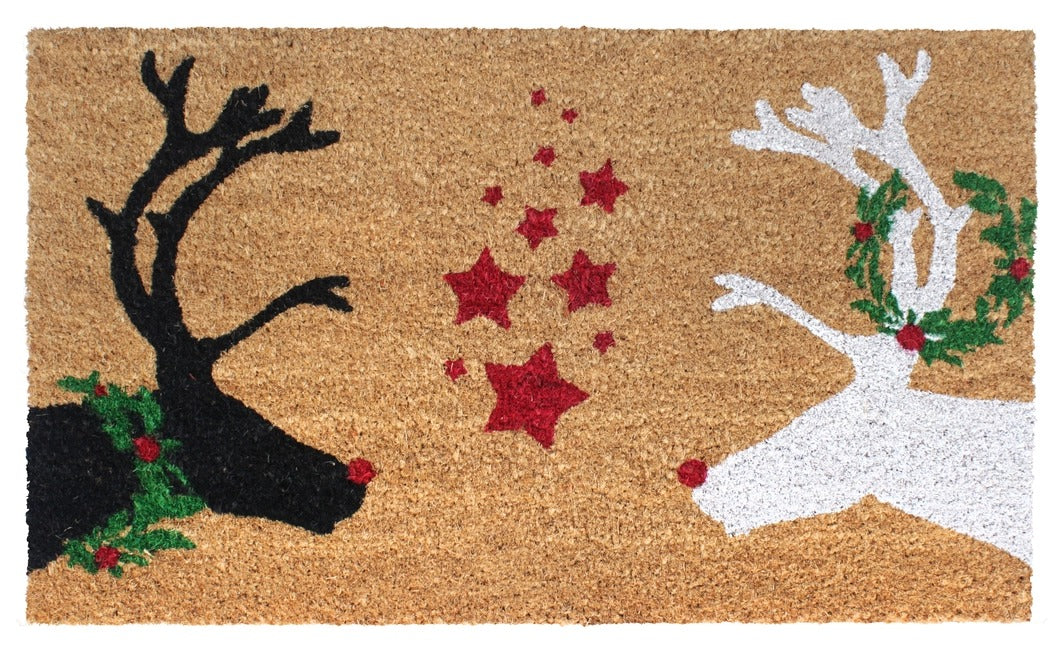 Multi Machine Tufted Reindeers Doormat