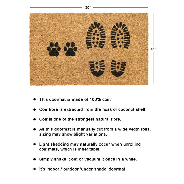 Black Machine Tufted Paws Doormat