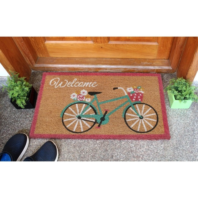 Welcome Teal Cycle Doormat