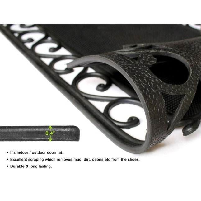 Blk Moulded Rubber Trellis Edge Doormat