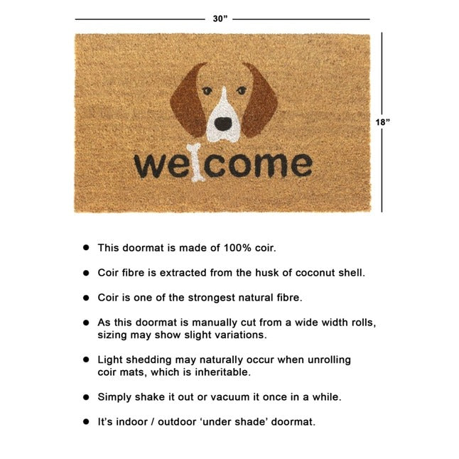 Black Welcome Dog and Bone Doormat