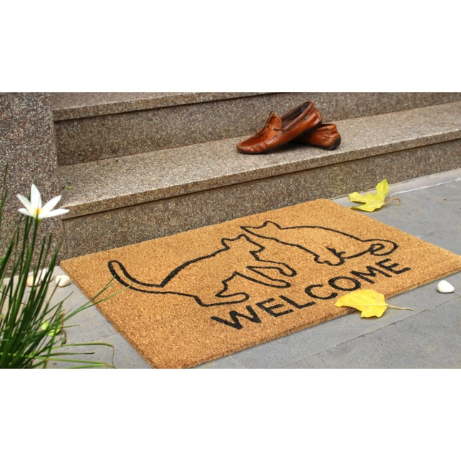 Black Welcome Cats Doormat