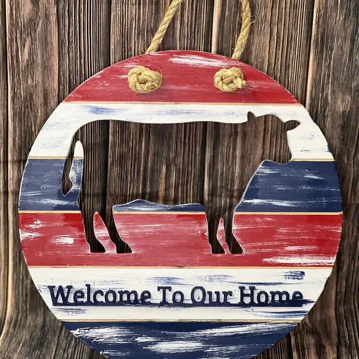 Cow Cut-Out Welcome Sign