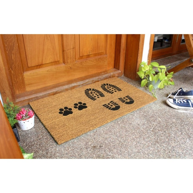 Black Machine Tufted Paws Doormat