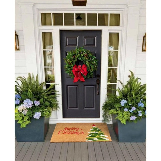 Holiday Merry Christmas with Tree Area Rug