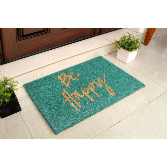 Blue Machine Tufted Be Happy Doormat