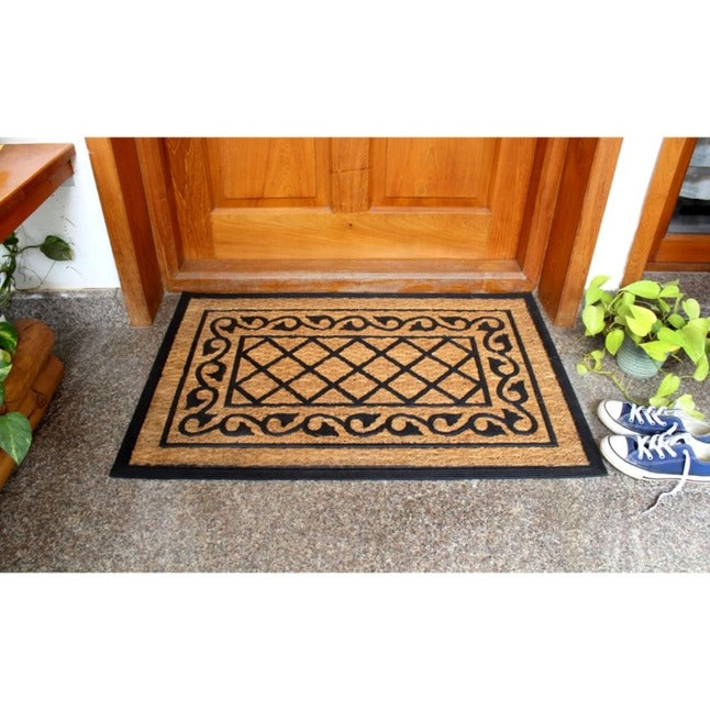 Moulded Rubber Coir Honeysuckle Doormat