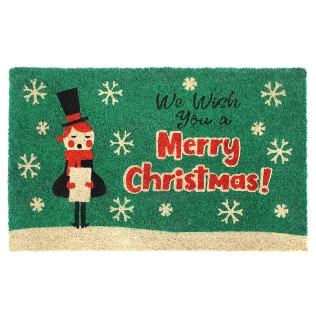 Holiday Wish You Merry Caroler Doormat