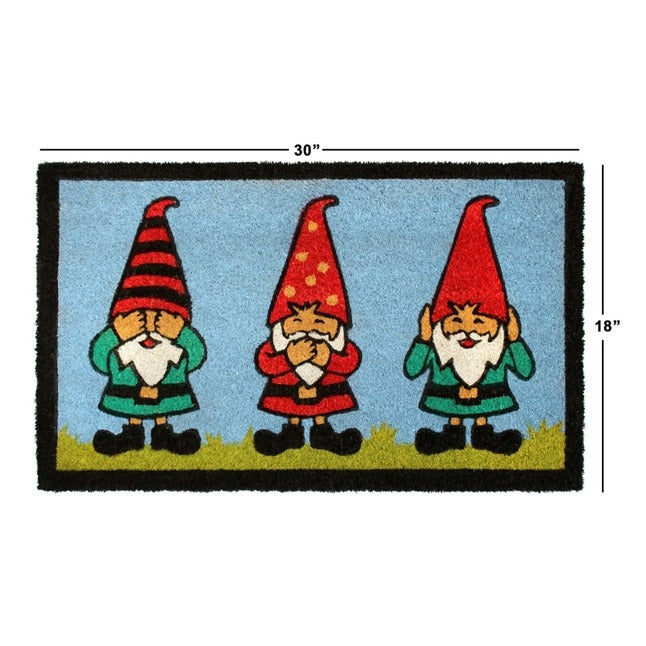 Blue Machine Tufted Gnomes Coir Doormat