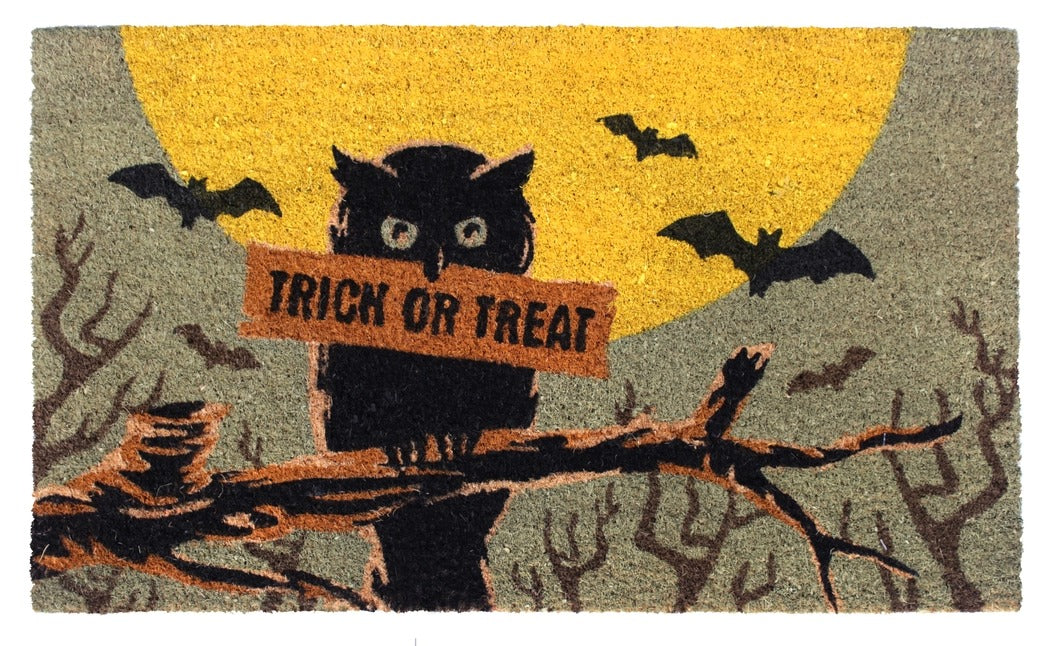 Multi Tufted Trick or Treat Owl Doormat